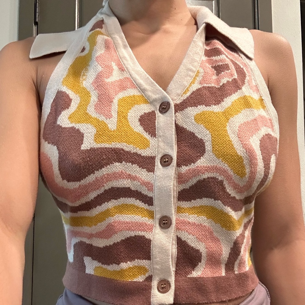 70s style halter top THE KRIPT shirt in size medium